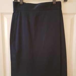 BROOKS BROTHERS WRAP AROUND PENCIL SKIRT NAVY BLUE